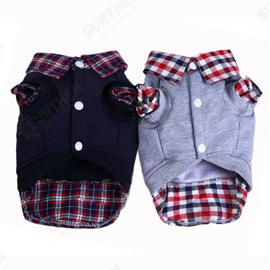 Winter Pet Cat Dog Hoodies Coat Puppy Dog Cotton False Two-piece Clothing Dog Coats