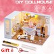 1:32 Wooden DIY Doll House Miniature Kits Handmade Assemble Toy with Furniture LED Light for Gift Collection Home Decor