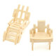 34 Pcs 3D DIY Wooden Miniature Dollhouse Furniture Model Unpainted Suite Toys