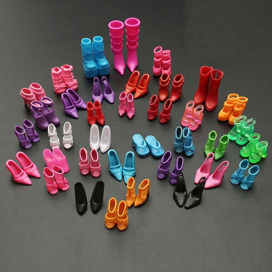 60 Pairs Trendy Multiple Styles Heels Sandals Doll