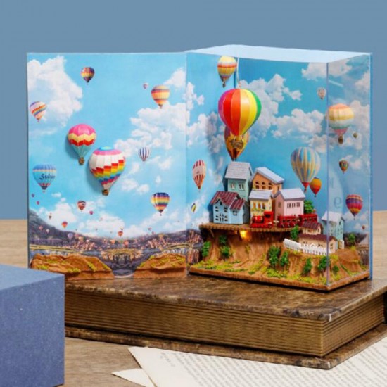 CUTE ROOM Hot Air Balloon Theme DIY Assembled Doll House for Children Toys