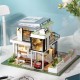 LED Light DIY Doll House Miniature Building Model Assembled Toys With Dust Cover and Furniture for Gifts