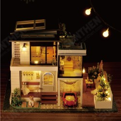 LED Light DIY Doll House Miniature Building Model Assembled Toys With Dust Cover and Furniture for Gifts LED Light DIY Doll House Miniature Building Model Assembled Toys With Dust Cover and Furniture for Gifts