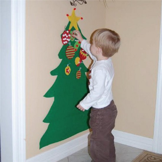 Christmas Tree Set with Ornaments Gift Door Wall Hanging Decoration
