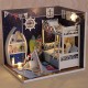 Creative Room DIY Handmade Assembly Doll House Miniature Furniture Kit with LED Light Dust Proof Cover Toy for Kids Birthday Gift Home Decoration Collection