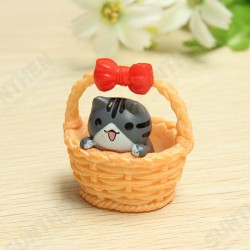 Cute Basket Cat Resin Handicraft Decoration