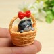 Cute Basket Cat Resin Handicraft Decoration