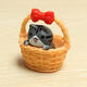 Cute Basket Cat Resin Handicraft Decoration