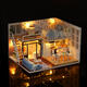 L-023 Blue Time DIY House With Furniture Music Light Cover Miniature Model Gift Decor