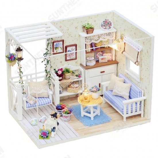 3013 Cat Diary Doll House DIY Cabin With Dust Cover Music Motor