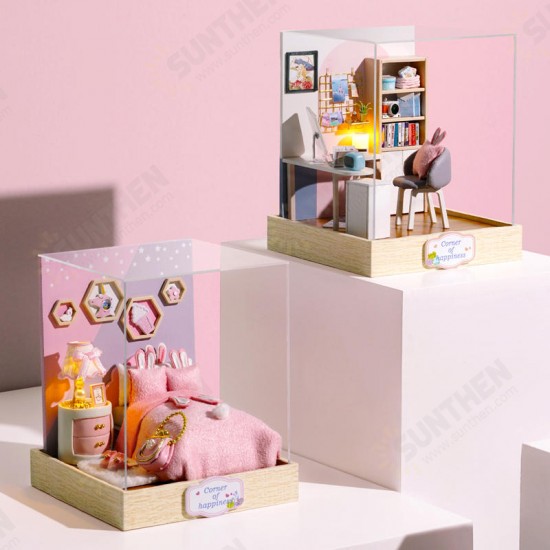 Corner of Happiness DIY Cabin Happiness One Pavilion Series Doll House With Dust Cover