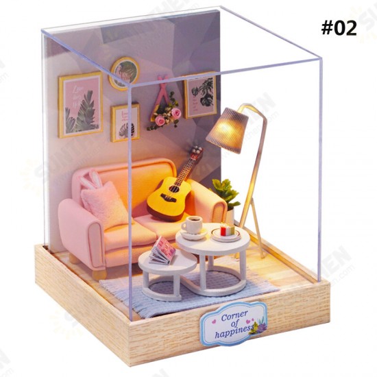 Corner of Happiness DIY Cabin Happiness One Pavilion Series Doll House With Dust Cover