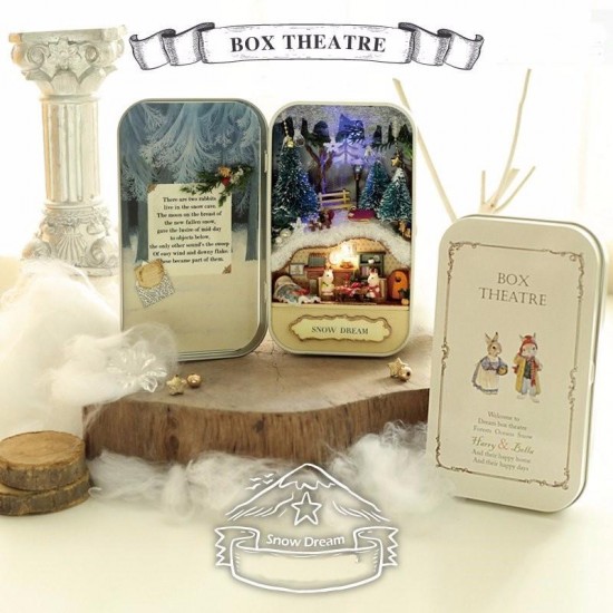 DIY Dollhouse Miniature LED Light Box Theatre Gift Decor Collection