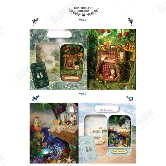 DIY Dollhouse Miniature LED Light Box Theatre Gift Decor Collection DIY Dollhouse Miniature LED Light Box Theatre Gift Decor Collection