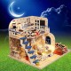 DIY LED Light Coastal Villa Doll House Miniatures Furniture Gift Kit