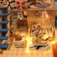 DIY LED Light Coastal Villa Doll House Miniatures Furniture Gift Kit