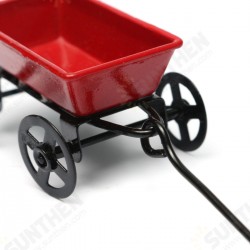 Dollhouse Metal Miniature Toy Red Small Pulling Cart Garden Furniture Accessories Dollhouse Metal Miniature Toy Red Small Pulling Cart Garden Furniture Accessories