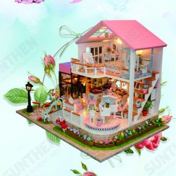 DIY Cabin Hand-assembled Doll House with LED Light Home Decor Model Toys DIY Cabin Hand-assembled Doll House with LED Light Home Decor Model Toys