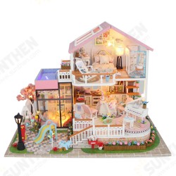 DIY Cabin Hand-assembled Doll House with LED Light Home Decor Model Toys DIY Cabin Hand-assembled Doll House with LED Light Home Decor Model Toys