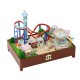 S2132Z Playground Carousel Roller Coasters 3D Hand-assembled Doll House Miniature Furniture Kit with LED Lights Music Rotating Puzzle Toy