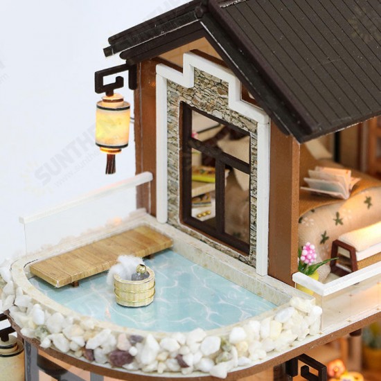 13848 DIY Doll House Dream In Ancient Town With Cover Music Movement Gift Decor Toys