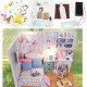 DIY Wood Dollhouse Miniature With LED Furniture Cover Doll House Room