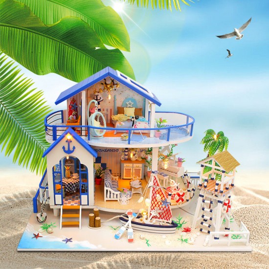 Legend Of The Blue Sea DIY Handmade Assemble Doll House Miniature Model with Lights Music for Gift Collection Home Decoration
