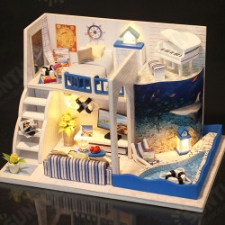 M040 Miniature Diy Puzzle Villa Dollhouse Wooden Building Doll House Toys Birthday Gifts