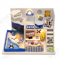 M040 Miniature Diy Puzzle Villa Dollhouse Wooden Building Doll House Toys Birthday Gifts