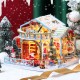 2020 New Christmas K-058 Christmas Snowy Night DIY Assembled Cabin with Doll Three-piece Set With Dust Cover