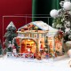 2020 New Christmas K-058 Christmas Snowy Night DIY Assembled Cabin with Doll Three-piece Set With Dust Cover