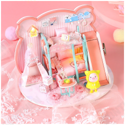 P-003 Pig Girl DIY Assembled Doll House With Dust Cover With Furniture Indoor Toys P-003 Pig Girl DIY Assembled Doll House With Dust Cover With Furniture Indoor Toys