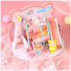 P-003 Pig Girl DIY Assembled Doll House With Dust Cover With Furniture Indoor Toys