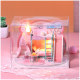 P-003 Pig Girl DIY Assembled Doll House With Dust Cover With Furniture Indoor Toys