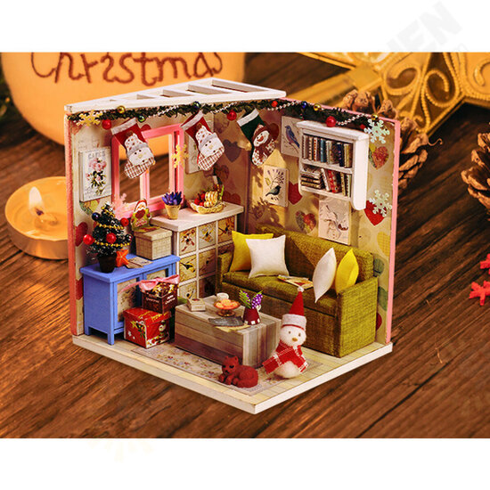 DIY Doll House House Handmade Assembled Educational Toy Art House Christmas Gift Creative Birthday Gift With Dust Cover And Furniture