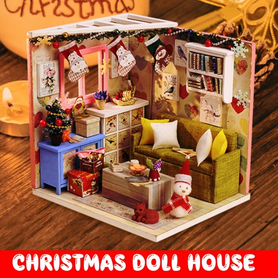DIY Doll House House Handmade Assembled Educational Toy Art House Christmas Gift Creative Birthday Gift With Dust Cover And Furniture