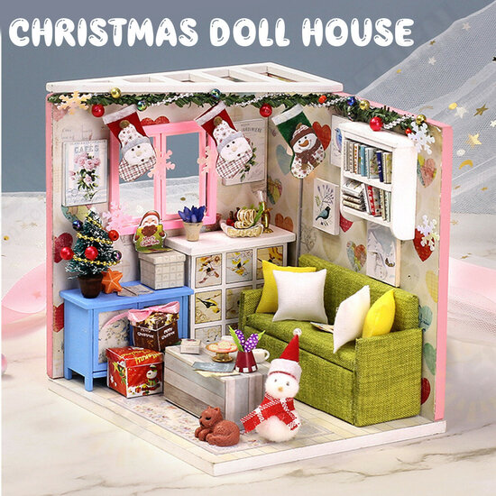 DIY Doll House House Handmade Assembled Educational Toy Art House Christmas Gift Creative Birthday Gift With Dust Cover And Furniture