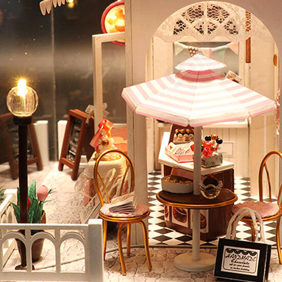 LED Wood DIY Cocoa's Whimsy Assemble Doll House with Sound Light Model Toy