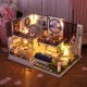 M-029 Chinese Style Wooden DIY Handmade Assemble Doll House Miniature Furniture Kit with LED Effect Toy for Kids Birthday Xmas Gift House Decoration