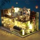 M-029 Chinese Style Wooden DIY Handmade Assemble Doll House Miniature Furniture Kit with LED Effect Toy for Kids Birthday Xmas Gift House Decoration