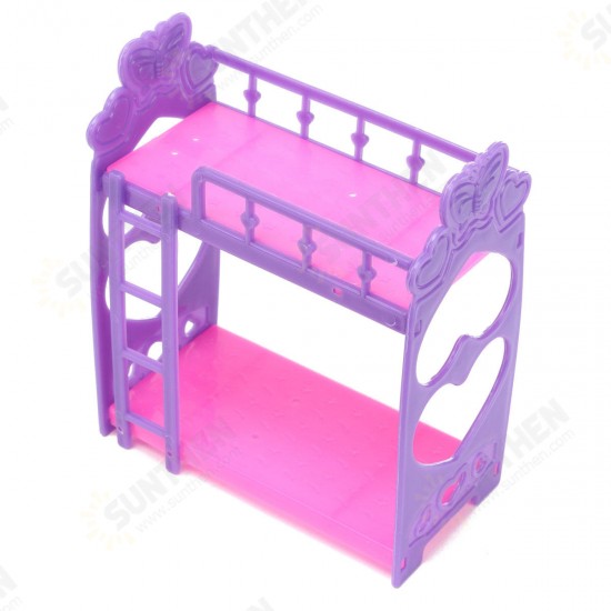 Miniature Double Bed Toy Furniture For Dollhouse Decoration