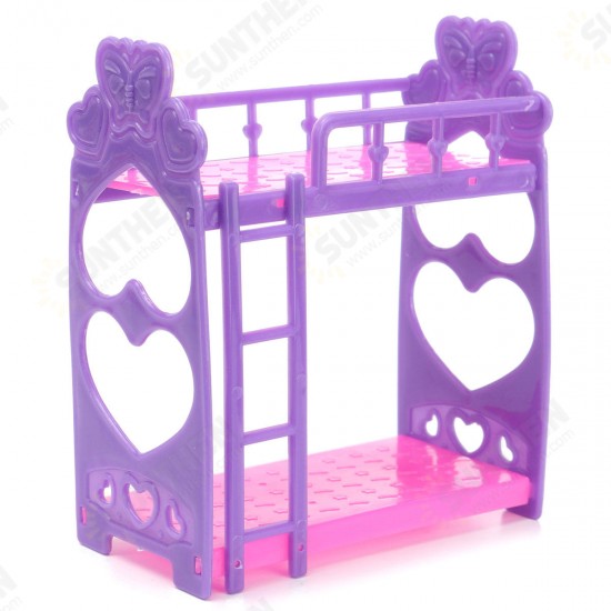 Miniature Double Bed Toy Furniture For Dollhouse Decoration