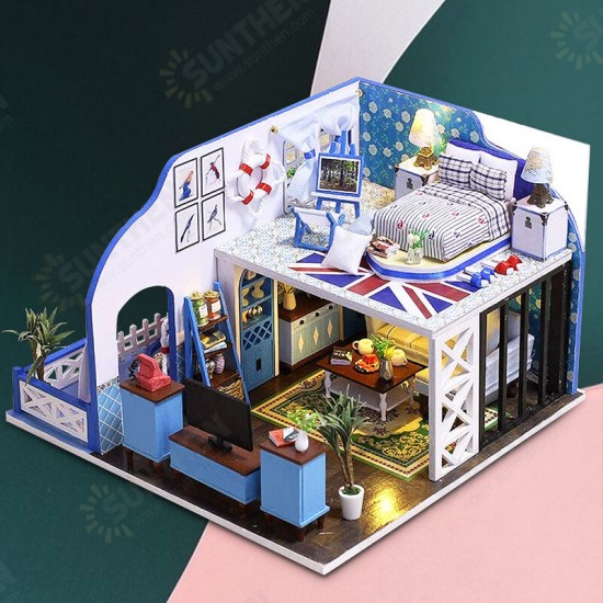 Multi-style 3D Wooden DIY Assembly Mini Doll House Miniature with Furniture Educational Toys for Kids Gift