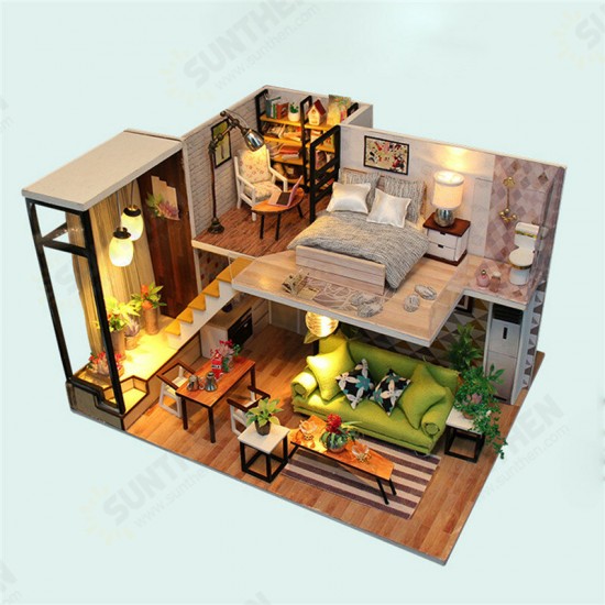 Multi-style 3D Wooden DIY Assembly Mini Doll House Miniature with Furniture Educational Toys for Kids Gift