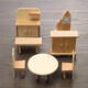 New 29 Pcs 1:24 Scale Dollhouse Miniature Unpainted Wooden Furniture Model Suite