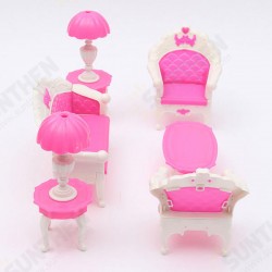 Pink Dollhouse Furniture Living Room Parlour Sofa Set Pink Dollhouse Furniture Living Room Parlour Sofa Set