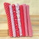 Red Cotton 7 Assorted Pre Cut 10inch Squares Quilt Fabric DIY Craft Sewing New