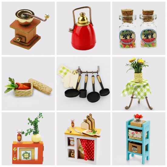 DG105 DIY Doll House Miniature With Furniture Wooden Dollhouses Toy Decor Craft Gift