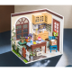 DGM09 DIY Doll House Handmade Wooden Assembly Model Mrs. Charlie's Restaurant Theme Doll House With Furniture