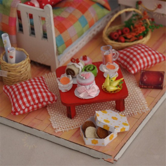 TY12 Autumn Fruit House DIY Dollhouse With Cover Light Gift Collection Decor Toy